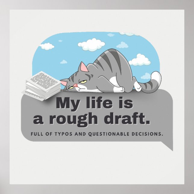 My life is a rough draft: Writer's Comic Poster (Front)