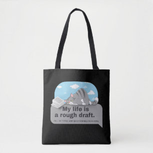 My life is a rough draft: Writer's Comic Tote Bag