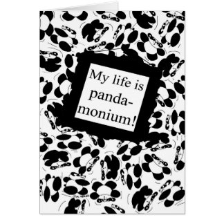My life is panda-monium - Black & White Cards