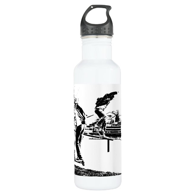 My Life is Skateboarding and Scootering  Stainless Steel Water Bottle (Front)