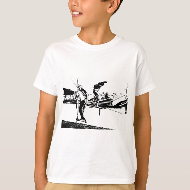 My Life is Skateboarding and Scootering  T-Shirt (Front)