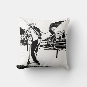 My Life is Skateboarding and Scootering  Throw Pillow