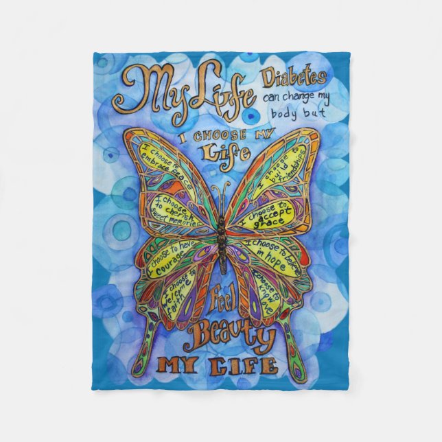 My Life, My Choice" Diabetes Custom Blanket (Front)