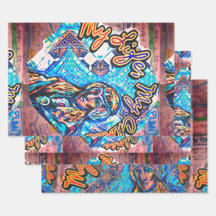 My Life, My Choice. Princess-like woman & Fractal Wrapping Paper Sheets