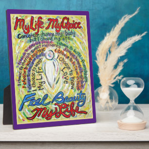 My Life, My Choice White Angel Painting Plaque