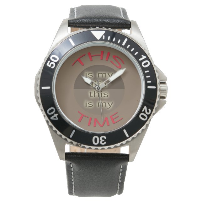 My Life My Time Red Tanned Watch (Front)