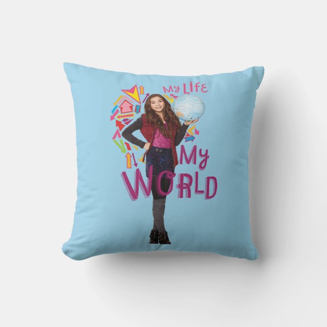 My Life My World Throw Pillow (Front)