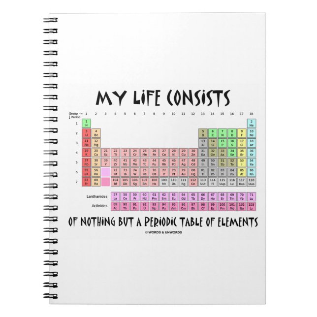 My Life Nothing But Periodic Table Of Elements Notebook (Front)