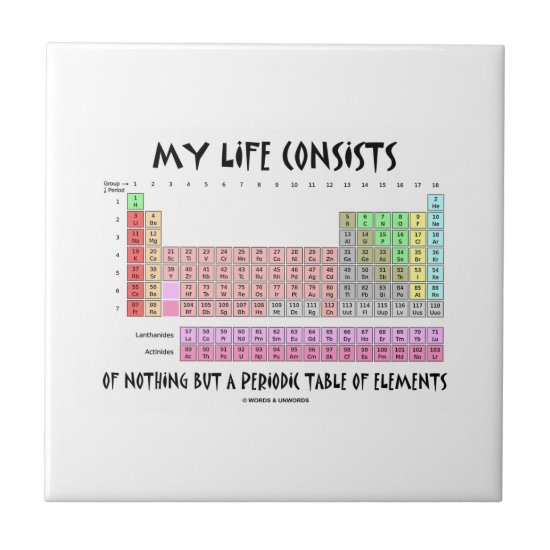 My Life Nothing But Periodic Table Of Elements Tile