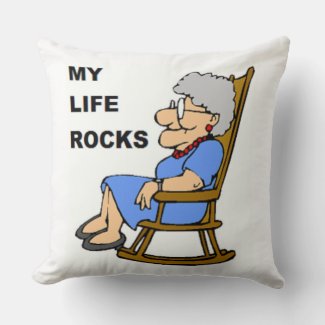 MY LIFE ROCKS THROW PILLOW