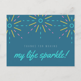 My Life Sparkle Inspirational Quote Watercolor Blu Postcard