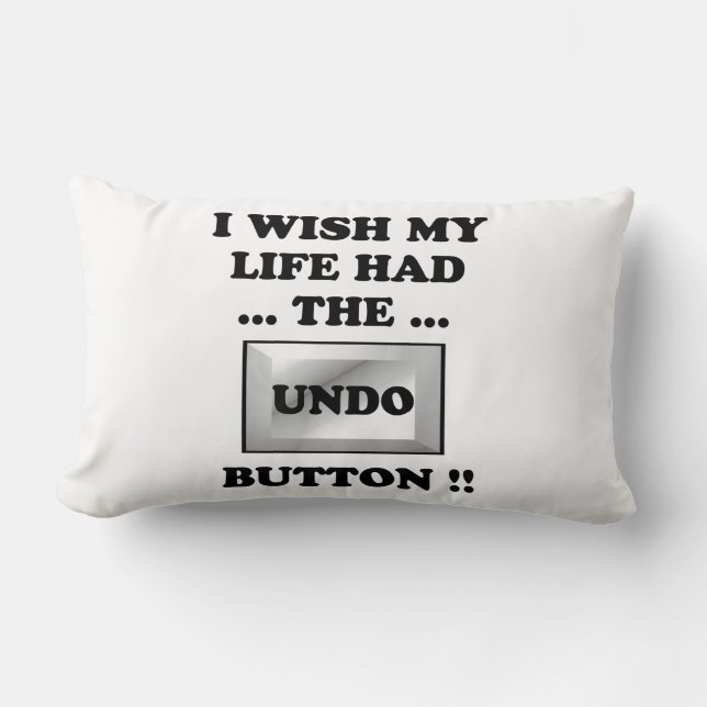 My Life with Undo Button Lumbar Pillow (Front)