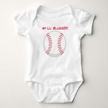 My Lil' Slugger Baseball Baby Jersey Bodysuit by Danialy at Zazzle
