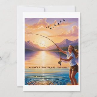 My Line’s a Disaster, But I Look Great – Fishing  Holiday Card