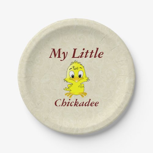 My Little Chickadee Paper Plate