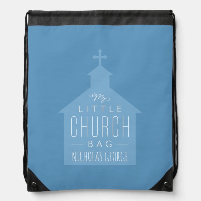 My little church bag blue kid personalized bag (Front)