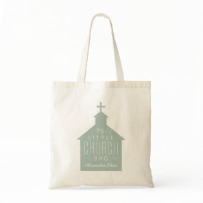 My little church bag cute green personalized tote