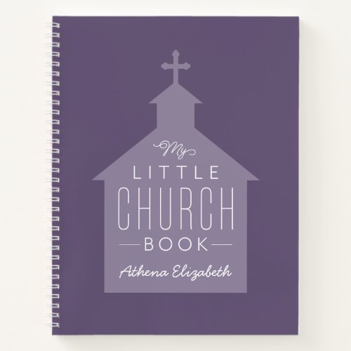 My little church book purple personalized notebook