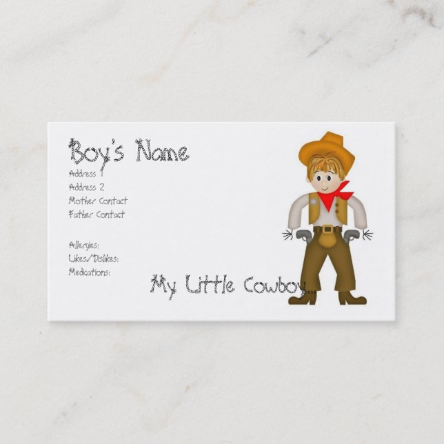 My Little Cowboy Mommy Cards (Front)