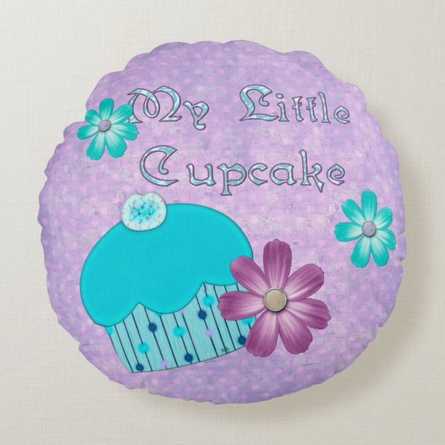 My Little Cupcake GIRLS Round Pillow (Front)