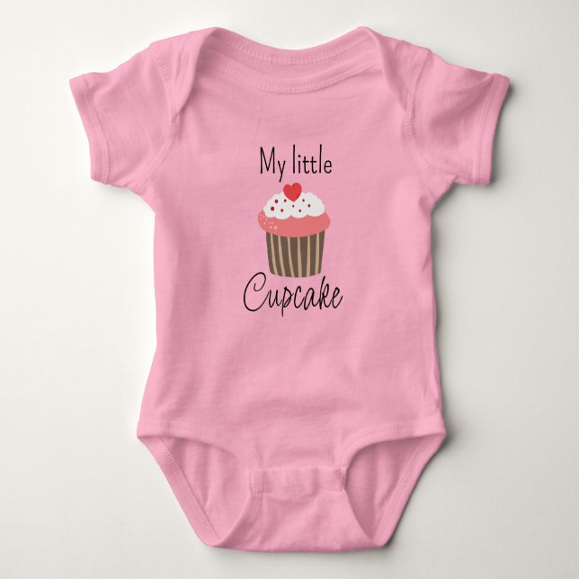 My Little Cupcake Heart Baby Bodysuit (Front)