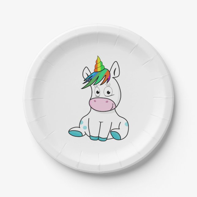 My little cute Unicorn Paper Plates (Front)