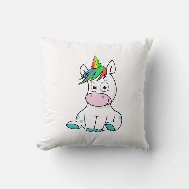 My little cute Unicorn Throw Pillow (Front)