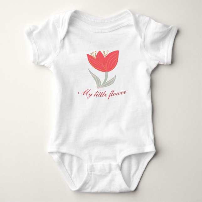 My little flower tulip baby bodysuit (Front)