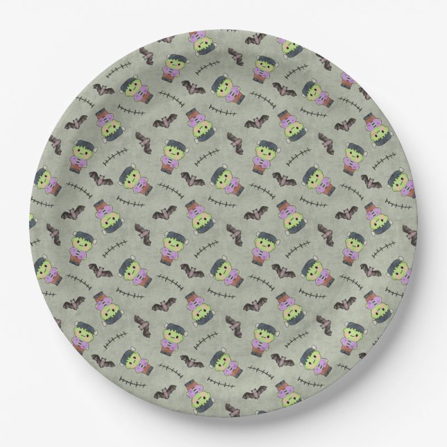 My Little Frankenstein - Seamless Paper Plates (Front)