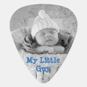 'My Little Guy" Gray and Blue Baby Footprints Guitar Pick