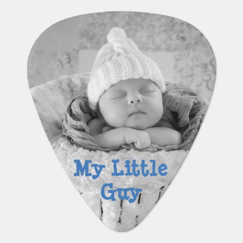 My Little Guy Gray and Blue Baby Footprints Guitar Pick