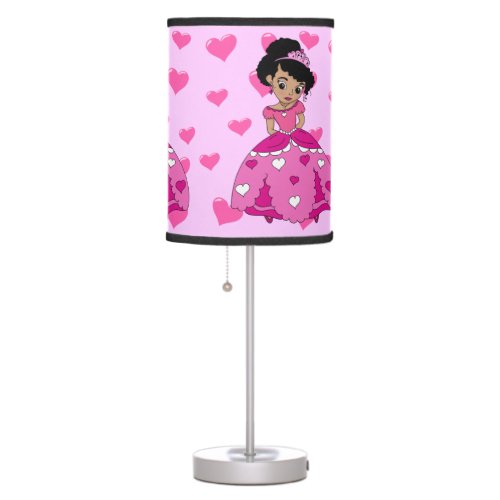 My little Heart princess with black natural hair Table Lamp