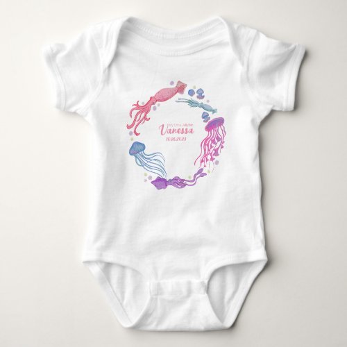 My Little Jellyfish New Born Baby Birthday  Baby Bodysuit