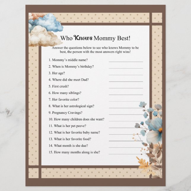 My Little Lamb_  Knows Mommy Best Game Letterhead (Front)