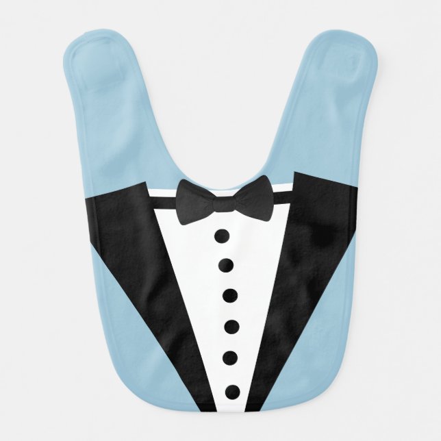 My Little Man! Cute Tuxedo Baby Bib (blue) (Front)