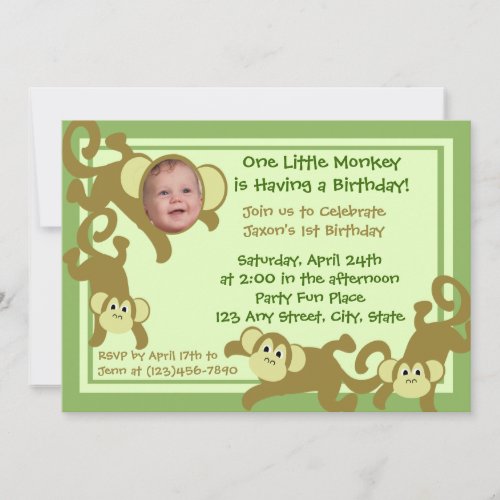 My Little Monkey Invitation