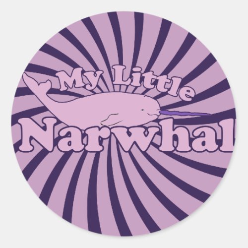 My Little Narwhal Parody Classic Round Sticker