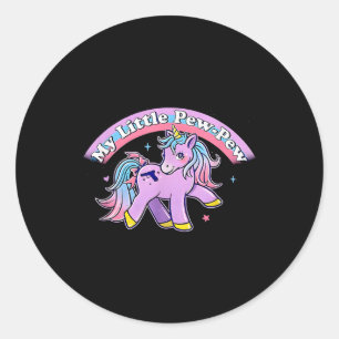 My Little Pew-pew Unicorn Classic Round Sticker