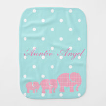 My little polka-dot elephant  baby burp cloth