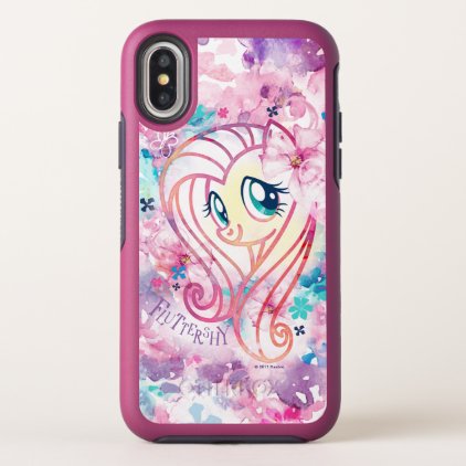 My Little Pony | Fluttershy Floral Watercolor OtterBox Symmetry iPhone X Case