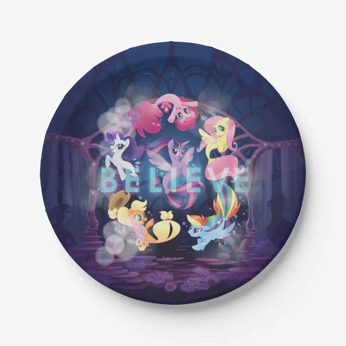 My Little Pony Mane Six Seaponies Believe Paper Plate Zazzle Com