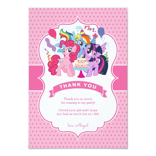 My Little Pony  Pink Birthday Thank You Card  Zazzle.com