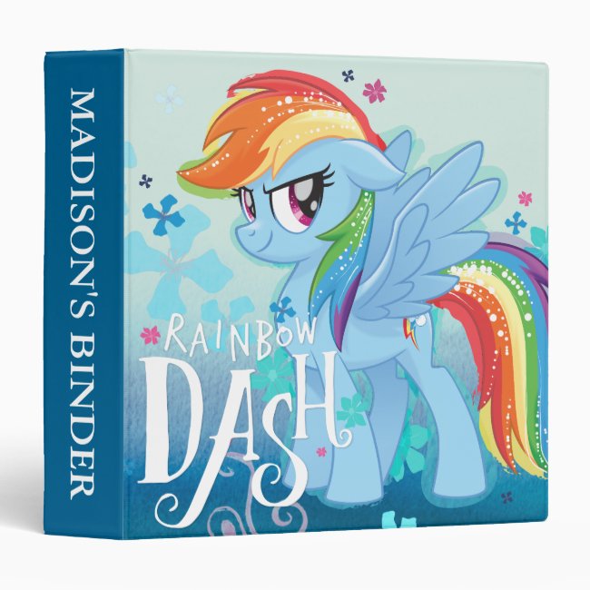 My Little Pony | Rainbow Dash Watercolor Flowers 3 Ring Binder