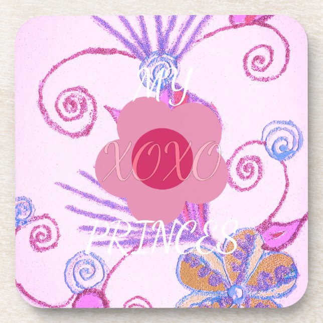 My Little Princess: Baby Pink Vector Inspirational Beverage Coaster (Front)