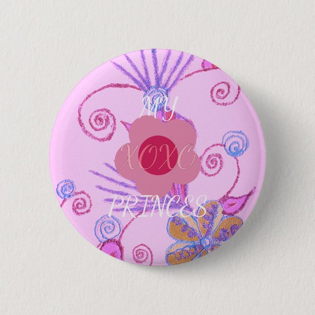 My Little Princess: Baby Pink Vector Inspirational Button (Front)