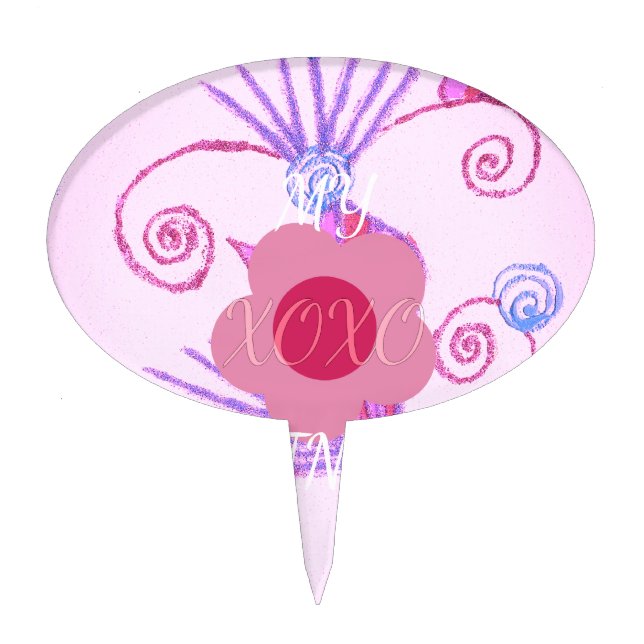 My Little Princess: Baby Pink Vector Inspirational Cake Topper (Front)