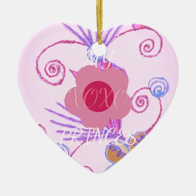 My Little Princess: Baby Pink Vector Inspirational Ceramic Ornament (Front)