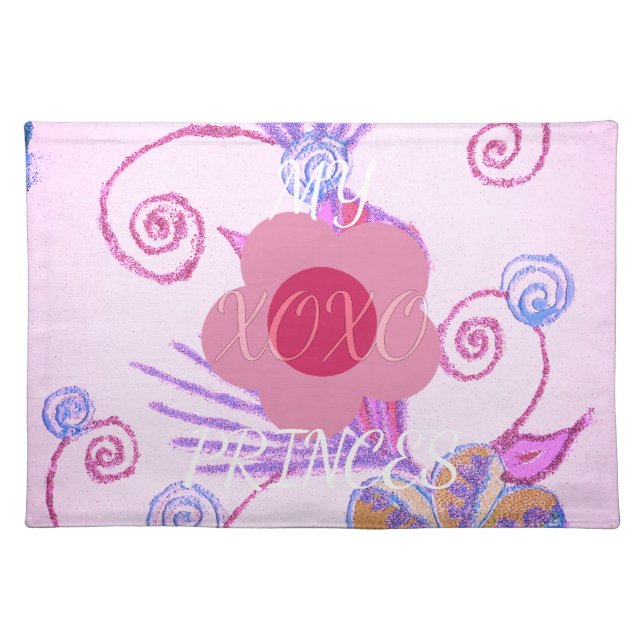 My Little Princess: Baby Pink Vector Inspirational Cloth Placemat (Front)