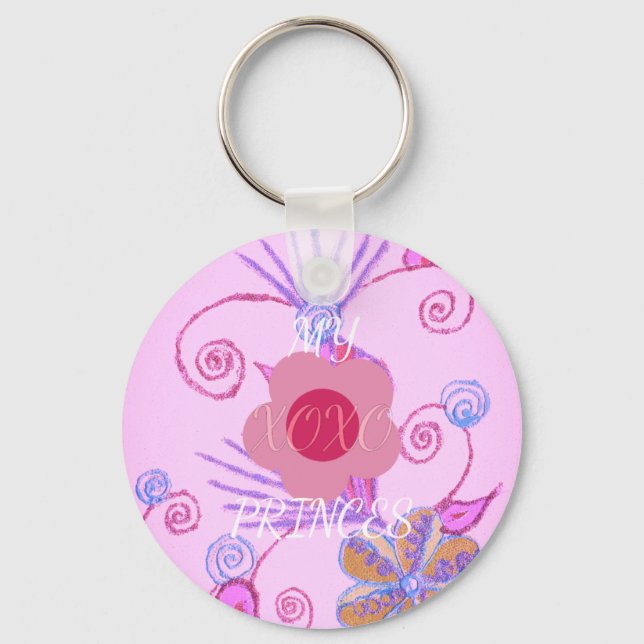 My Little Princess: Baby Pink Vector Inspirational Keychain (Front)