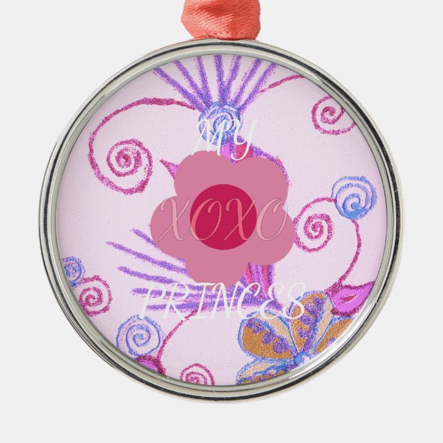 My Little Princess: Baby Pink Vector Inspirational Metal Ornament (Front)